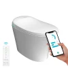 Swan S Pro smart toilet with mobile app control interface, showing various customizable settings.