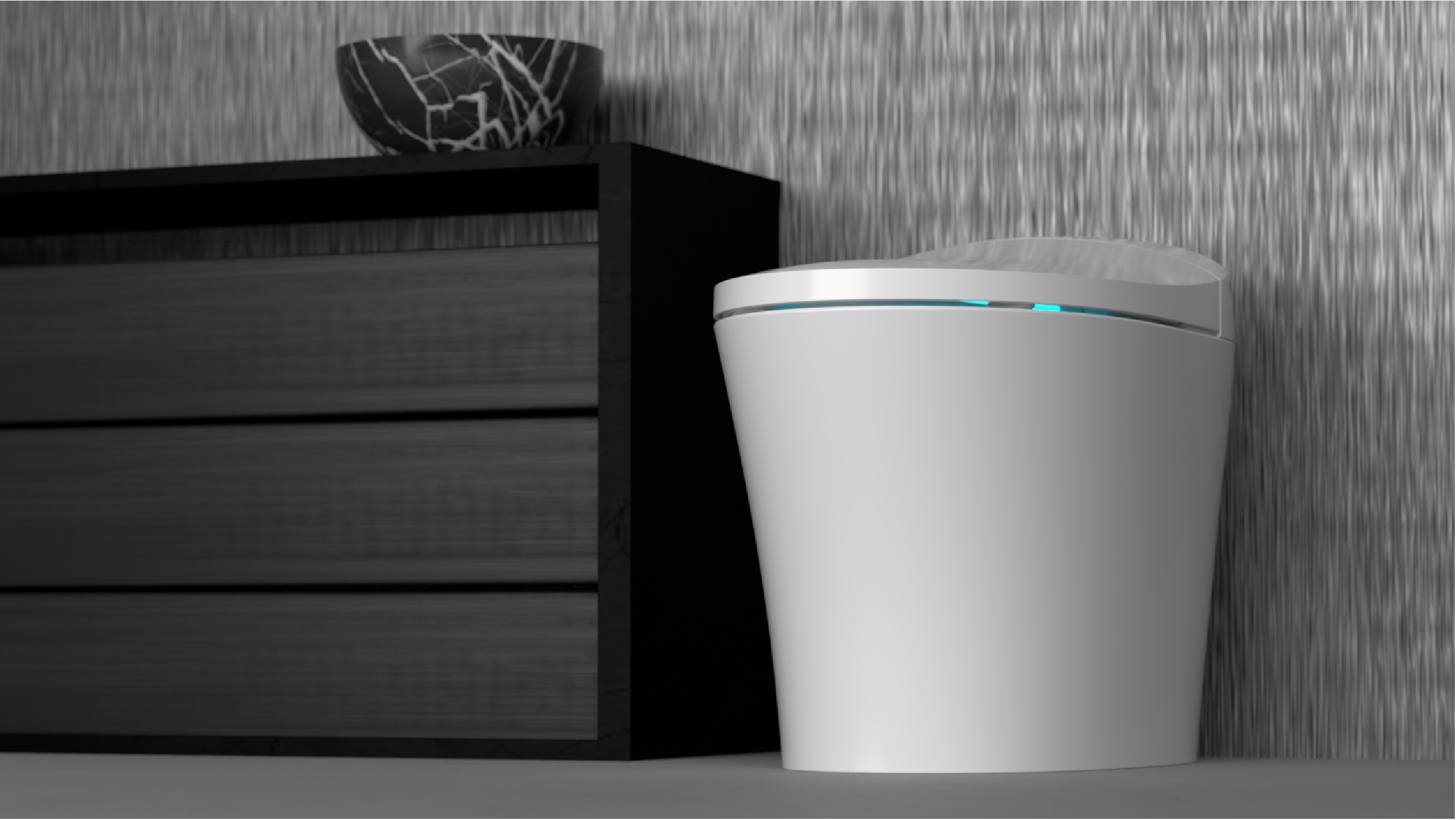 Smart toilet in bathroom