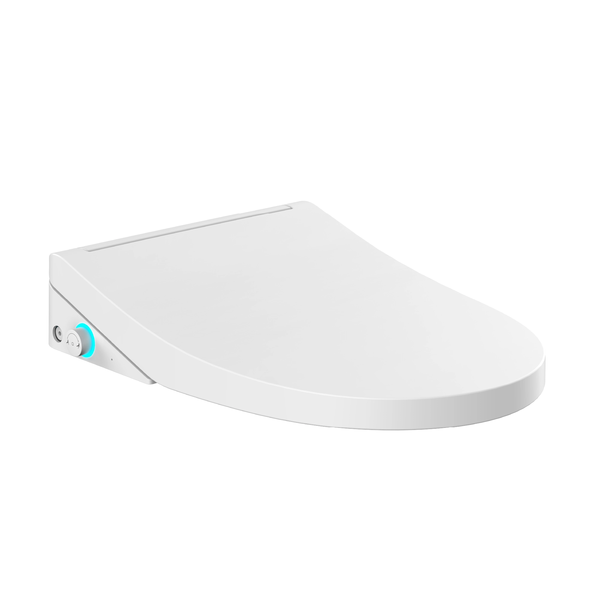 Swan Attachment Seat viewed from the top, showcasing the streamlined lid and control button.