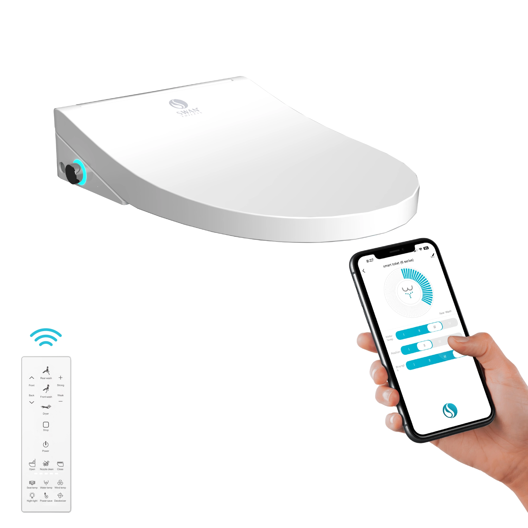 Side view of the Swan Attachment Seat showcasing the streamlined design.
